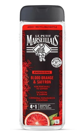 MARSEILLAIS-Гель-шампунь для мужчин Le Petit Marseillais 4в1 Шафран и Красный апельсин 400 мл-3574661715926-