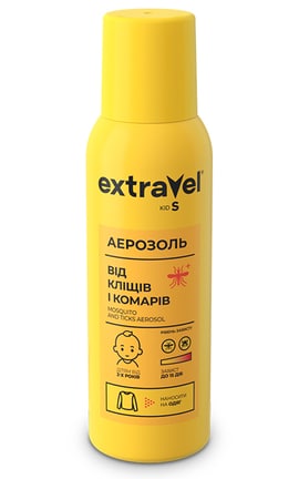 EXTRAVEL-Аэрозоль от клещей и комаров на одежду Extravel Kids, 100 мл    -4820184441583-