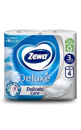 ZEWA-Туалетний папір Zewa Deluxe білий, 3 шари, 4 рулона-7322540313369-
