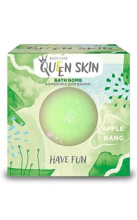 QUEEN SKIN-Бомбочка для ванны Queen skin Яблочный взрыв, 75 г -4820185225410-