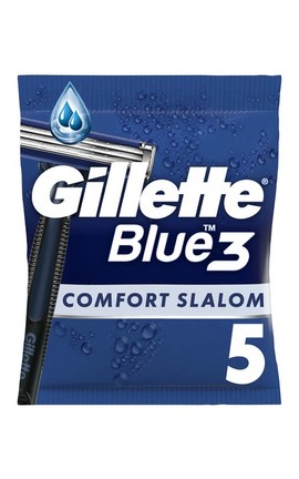 GILLETTE-Одноразові станки для гоління чоловічі Gillette Blue 3 Comfort Slalom, 5 шт-8006540808689-