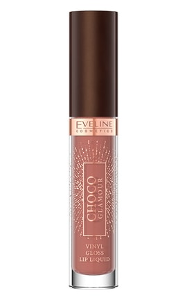 EVELINE-Жидкая виниловая помада для губ Choco Glamour Ruby Chocolate 01 4.5 мл-5903416058885-