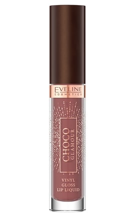 EVELINE-Жидкая виниловая помада для губ Choco Glamour Deep Cherry Chocolate тон 02 4.5 мл-5903416058892-