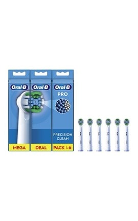 ORAL B-Насадки для електричної зубної щітки Oral-B Pro Precision Clean, 6 шт-8006540847466-