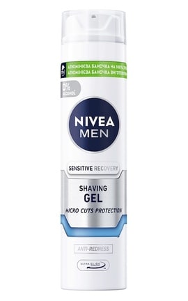 NIVEA-Гель для бритья мужской Nivea Men восстанавливающий для чувствительной кожи без содержания спирта 200 мл-4006000051970-