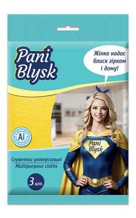 Pani Blysk-Серветки універсальні Pani Blysk  3 шт-4823071661224-