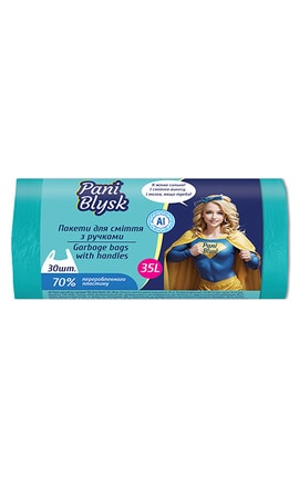 Pani Blysk-Пакети для сміття Pani Blysk з ручками 35л/30шт-4823071661095-