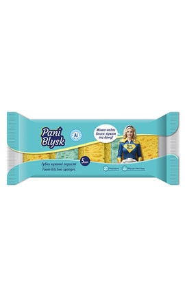 Pani Blysk-Губки кухонні Pani Blysk  пористі 5 шт-4823071661194-
