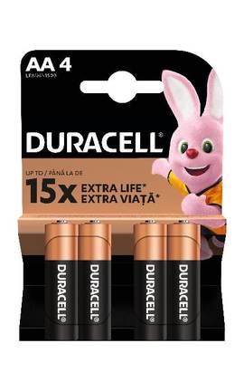 DURACELL-Батарейки Duracell Basic AA LR6 Alkaline 4 шт-5000394076952-