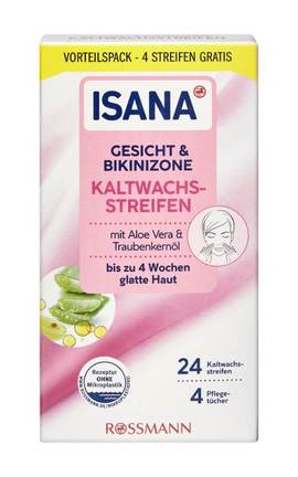 ISANA-Воскові стрічки для депіляції обличчя Isana Aloe 24 шт -4305615982168-