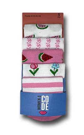 WOMEN'S CODE-Шкарпетки жіночі Women`s Code набір 5 пар розмір 23-25-4820163324593-