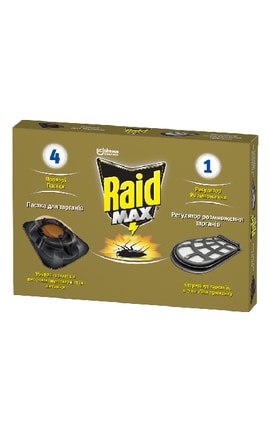 RAID-Приманка для тарганів Raid Max 4+1 з регулятором розмноження-4823002001051-