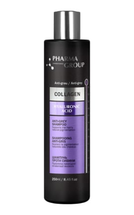 PHARMA GROUP-Шампунь Pharma Group Collagen & Hyaluronic Acid Anti-Grey Shampoo против седины 250 мл-4820226651802-