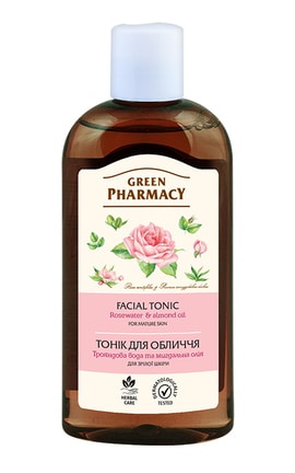 ЗЕЛЕНА АПТЕКА-Тоник для лица Green Pharmacy Розовая вода и миндальное масло для зрелой кожи 200 мл-4823015929694-