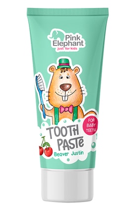 PINK ELEPHANT-Дитяча зубна паста Pink Elephant Зубна паста Beaver Justin 50 мл-8588006040906-