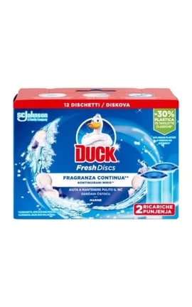 ТУАЛЕТНЫЙ УТЕНОК-Диски чистоти для унітазу DUCK Морський змінний блок 2 шт-5000204593280-