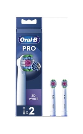 ORAL B-Насадки для електричної зубної щітки Oral-B Pro 3D White 2 шт-8006540847183-