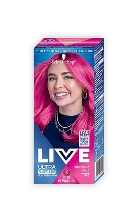 LIVE-Напів-стійка фарба для волосся Schwarzkopf LIVE Ultra Brights Shoking Pink 093 Шокуючий Рожевий -9000101069990
