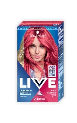 LIVE-Стойкая крем-фаба для волос Schwarzkopf LIVE Colour+Lift, Deep Coral L77 Розовая Фуксия-9000101657357-