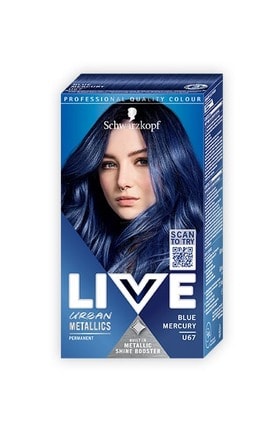 LIVE-Стойкая крем-краска для волос Schwarzkopf LIVE Urban Metallics U67 Сапфировый Синий-9000101234909-