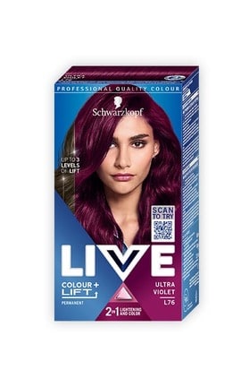LIVE-Стойкая крем-краска для волос Schwarzkopf LIVE Colour+Lift, Ultra Violet Permanent L76 Шокирующий Фиолетовый-9000101245967-