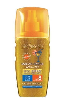 БІОКОН-Масло-блеск для загара Биокон Gold Shimmer SPF-8 160 мл-4820160038578-