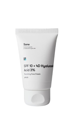 SANE-Крем для лица Sane с защитным эффектом SPF 10 питательный с комплексом гиалуроновых кислот 40 мл-4820266830892-