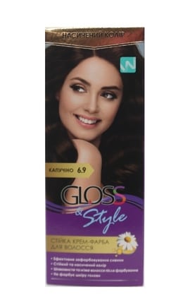 GLOSS and STYLE-Крем-фарба для волосся Gloss&Style 6.9 Капучино 130 мл-4823001607681-