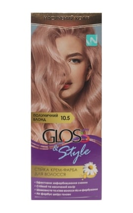 GLOSS and STYLE-Крем-фарба для волосся Gloss&Style 10.5 Полуничний блонд 130 мл-4823001607759-