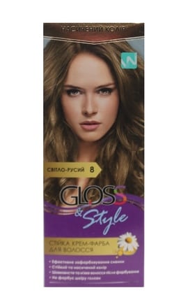 GLOSS and STYLE-Крем-фарба для волосся Gloss&Style 8 Світло-русявий 130 мл-4823001607711-