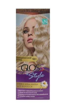 GLOSS and STYLE-Крем-фарба для волосся Gloss&Style 12.1 Скандинавський блонд 130 мл-4823001607773-