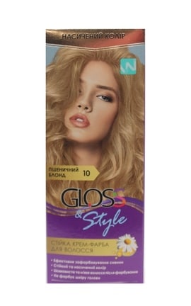 GLOSS and STYLE-Крем-фарба для волосся Gloss&Style 10 Пшеничний блонд 130 мл-4823001607728-