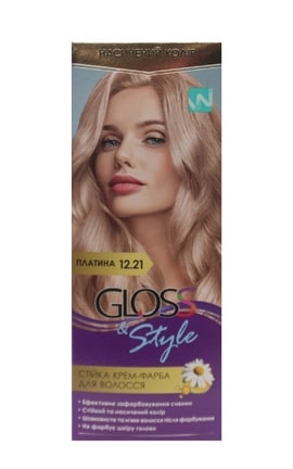 GLOSS and STYLE-Крем-фарба для волосся Gloss&Style 12.21 Платина 130 мл-4823001607766-