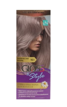GLOSS and STYLE-Крем-фарба для волосся Gloss&Style 10.1 Попелястий блонд 130 мл-4823001607735-
