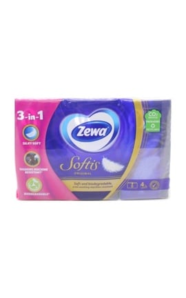 ZEWA-Паперові хустинки Zewa Softis, 4 шари, 6 рулонів-7322541112275-