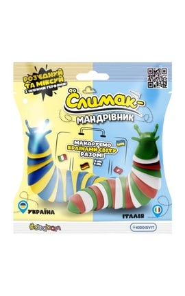 KIDDISVIT-Колекційна іграшка-антистрес Слимак-мандрівник в асортименті 1 шт-8057094647750-