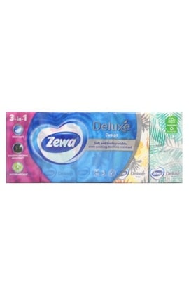 ZEWA-Платки бумажные Zewa Deluxe 3 слоя 10штХ10 упаковок-7322540043440-