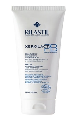 RILASTIL-Бальзам відновлювальний ліпідний Rilastil Xerolact для сухої, чутливої й схильної до свербіння й атопії шкіри обличчя і тіла 200 мл-8050444858226-