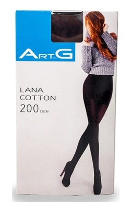 Колготки женские Art G Lana Cotone Nero 200 den, размер 5-