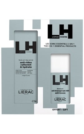 LIERAC-Набор для мужчин Lierac Homme Глобальный антивозрастной флюид 50 мл + Гель для душа интегральный 200 мл-3701436924409-