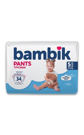BAMBIK-Подгузники-трусики детские Bambik одноразовые размер 5 12-17кг 34шт-4823071652543-