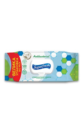 SUPERFRESH-Салфетки влажные универсальные Superfresh Antibacterial 120 шт-4823071642285-