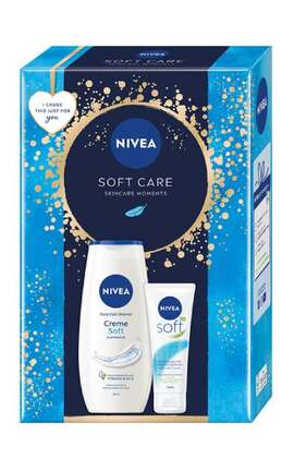 NIVEA-Набір для жінок NIVEA Soft Care 2024 Гель-догляд для душу 250 мл + Зволожувальний крем 75 мл-4006000120041-