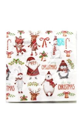 ECOMIX-Серветки паперові 3-х шарові Ecomix Різдвяний настрій 18 шт-4823077400308-