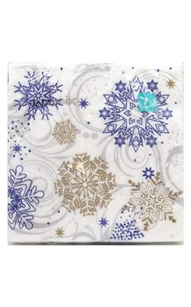 ECOMIX-Серветки паперові 3-х шарові Ecomix Сніжинка 18 шт-4823077400698-