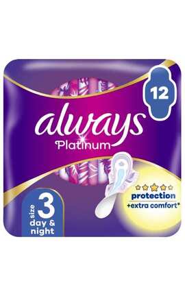 ALWAYS-Прокладки гигиенические Always Platinum Day&Night Размер 3 12 шт-8001090445070-