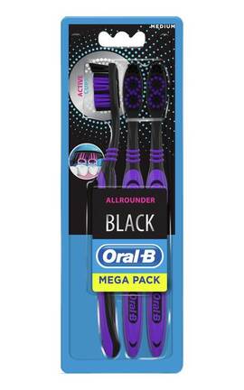 ORAL B-Набор зубных щеток Oral-B Всесторонняя чистка Black средняя 3 шт-3014260101503-