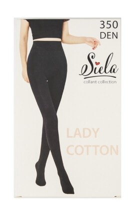 SIELA-Колготи жіночі теплі бавовняні Siela 350 Den Чорні розмір 3-4823126500355-