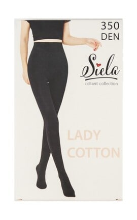 SIELA-Колготи жіночі теплі бавовняні Siela 350 Den Чорні розмір 2-4823126500348-