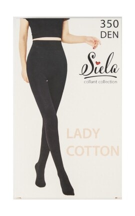 SIELA-Колготы женские теплые хлопковые Siela 350 Den Черные размер 4-4823126500362-